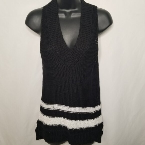 RAG BONE'DINA STRIPE CHUNKY KNIT SLEEVELESS TOP - Picture 9 of 15